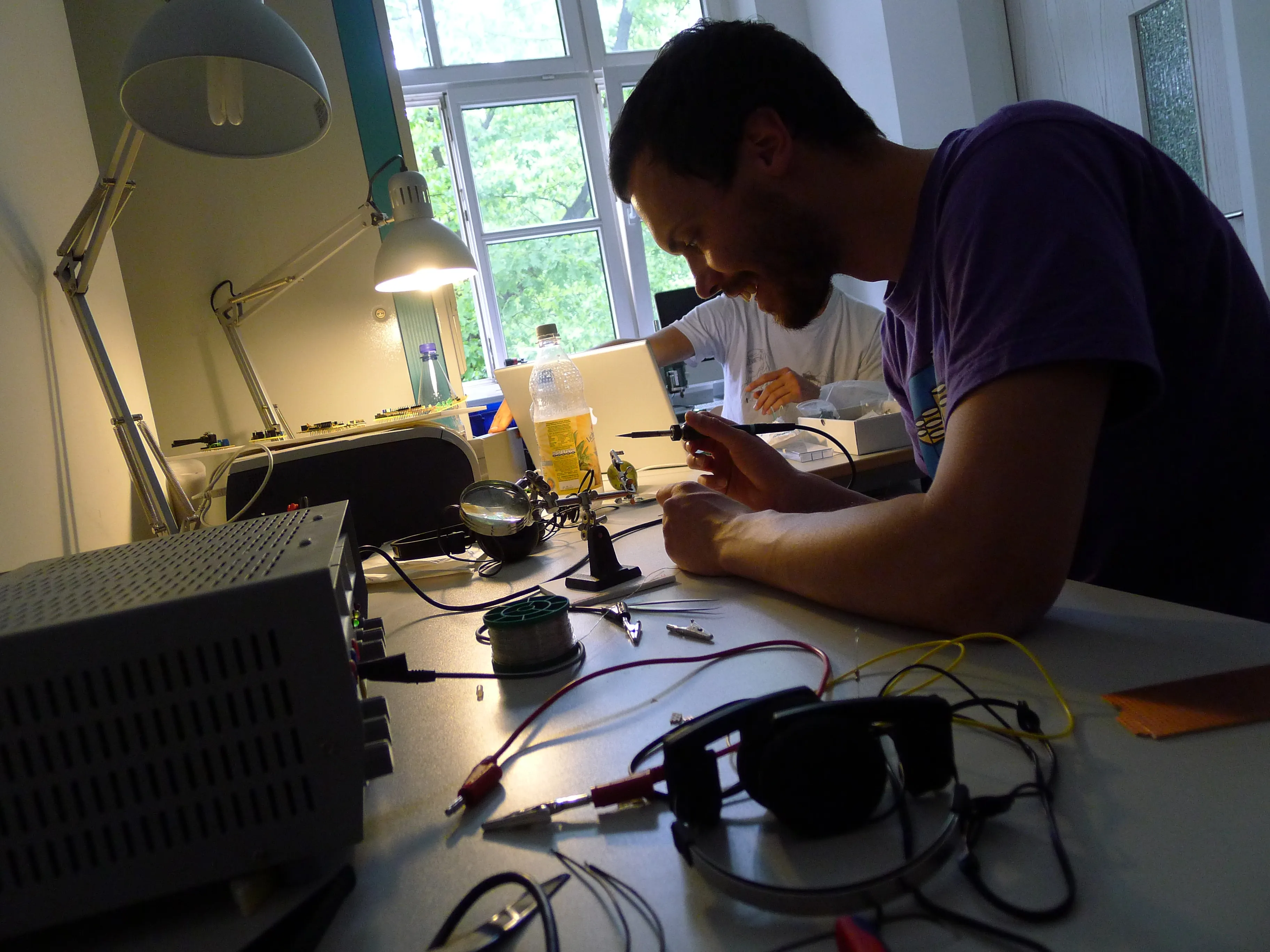 chrispie soldering the headset